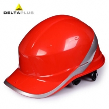 代尔塔102018安全帽 ABS材质带荧光条反光条 工地工程 绝缘电工 防撞耐高温 红色
