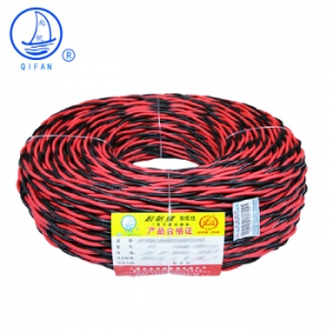 起帆(QIFAN)电线电缆 RVS2*0.5平方双绞线 家装国标电源花线 铜芯软线 红黑 100米