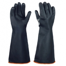 星工（XINGGONG）XGS-R1 耐酸碱橡胶手套卷边劳保乳胶加厚手套工业防护手套长55CM  1付