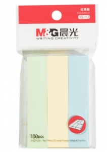 晨光 M＆G 优事贴三分条自粘便条纸 YS-12 76*17mm*3 (黄色、绿色、蓝色) 100页/条 3条/包