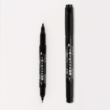 白金 PLATINUM 油性小双头记号笔 CPM-122 细头1.0-1.3mm，极细头0.5mm (黑色) 10支/盒