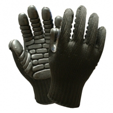 海太尔（HTR） 0099  机械手套系列 针织手腕乳胶涂层黑色防震手套 1副
