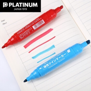 白金 PLATINUM 油性大双头记号笔 CPM-150 粗头5.0mm，细头2.0mm (蓝色) 10支/盒