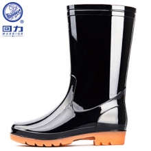 回力 雨鞋 男士中高筒防水雨鞋/胶鞋 户外雨靴套鞋 HXL807 黑色中筒