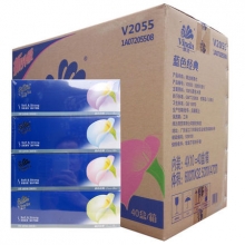 维达 vinda 盒装面巾纸三层 V2055 100抽/盒  4盒/提 10提/箱
