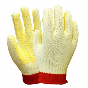 海太尔（HTR） 0071  防割止滑手套 针织手腕PVC涂层单面点塑防滑劳保手套