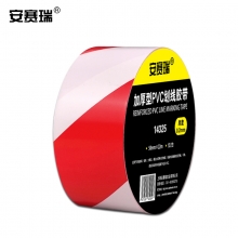 安赛瑞  14325 加厚型地板划线胶带（红/白）红白警示胶带 PVC条纹警示划线胶带