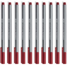 施德楼（STAEDTLER）334-2 签字笔三角杆舒写纤维笔0.3mm 红色