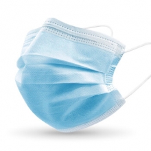 国产一次性口罩蓝色三层防护防尘口罩