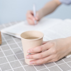 得力（deli）19207 竹纤维纸杯250ml 一次性水杯加厚纸杯办公用品