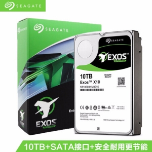 希捷(Seagate) 企业级硬盘 10TB 256MB 7200转 PMR CMR SATA 银河Exos X10系列(ST10000NM0016)