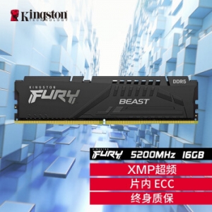 金士顿 (Kingston) FURY 16GB DDR5 5200 台式机内存条 Beast野兽系列 骇客神条