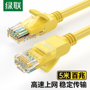绿联（UGREEN）超五类网线 Cat5e超5类成品网线 非屏蔽八芯8芯双绞跳线5米 11233