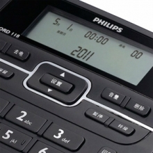 飞利浦(PHILIPS）CORD118电话机座机 来电显示 双接口 免电池 黑色