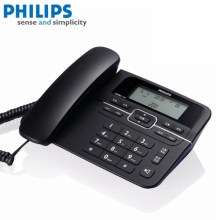 飞利浦(PHILIPS）CORD118电话机座机 来电显示 双接口 免电池 黑色