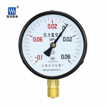 上海仪川仪表厂 径向指针式压力表Y-100 -0.1~0.06MPa 气压表水压表油压表