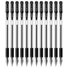 得力中性笔黑色办公书写水笔签字笔0.5mm学生办公考试专用笔学生用文具用品 6601-经典款*12支