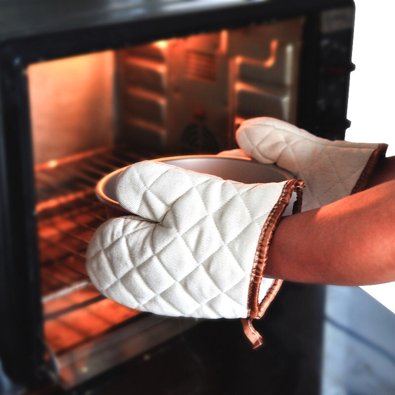千团精工 烘培工具 厨房加厚隔热手套（两只装）烤箱微波炉耐高温防烫手套
