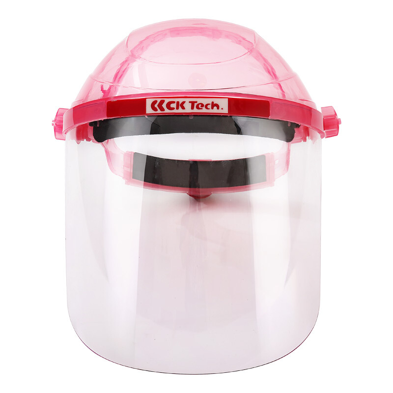 成楷科技（CK-Tech）CKL-3117F 头戴式透明防护面罩 厨房炒菜做饭防油烟防飞溅面屏 粉色